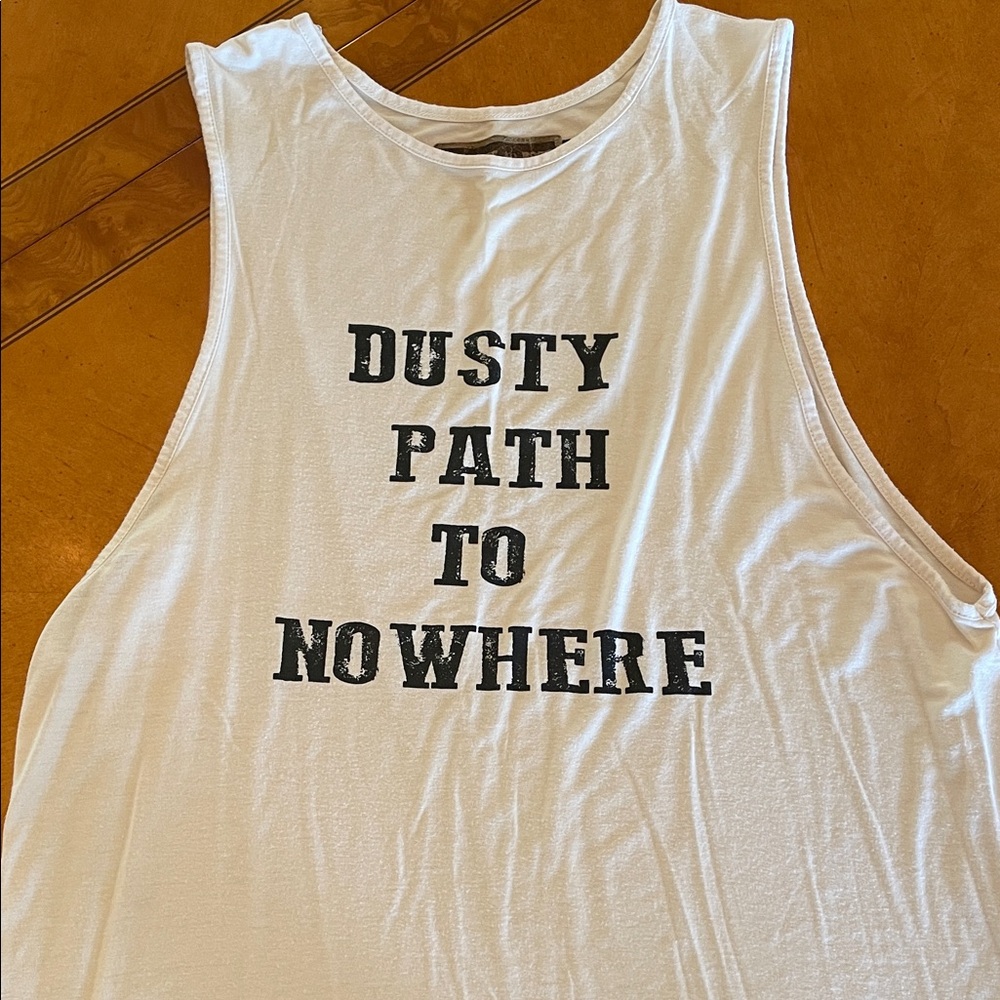 White Graphic Tank Top